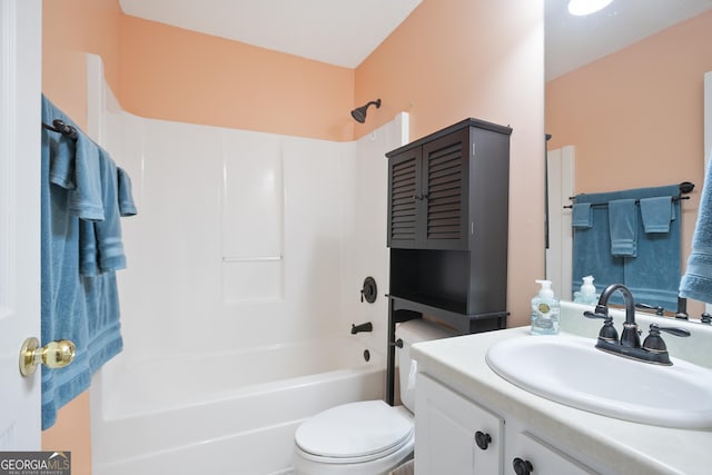 3 Bluegrass Pass, Newnan, GA 30263 - bathroom with bathtub / shower combination, vanity, and toilet