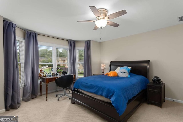 2759 Thomashire Trce, Marietta, GA 30066 - bedroom with light carpet, baseboards, and ceiling fan