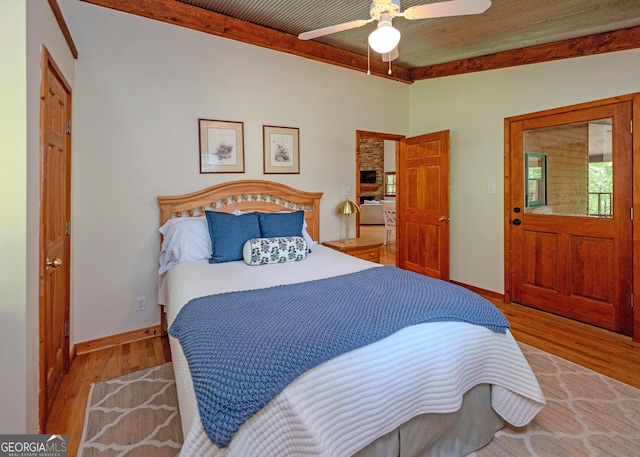 142 Hugh Dorsey Rd, Hartwell, GA 30643 - bedroom featuring wood finished floors, baseboards, and ceiling fan