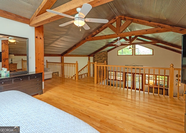 142 Hugh Dorsey Rd, Hartwell, GA 30643 - unfurnished bedroom featuring wood finished floors and lofted ceiling