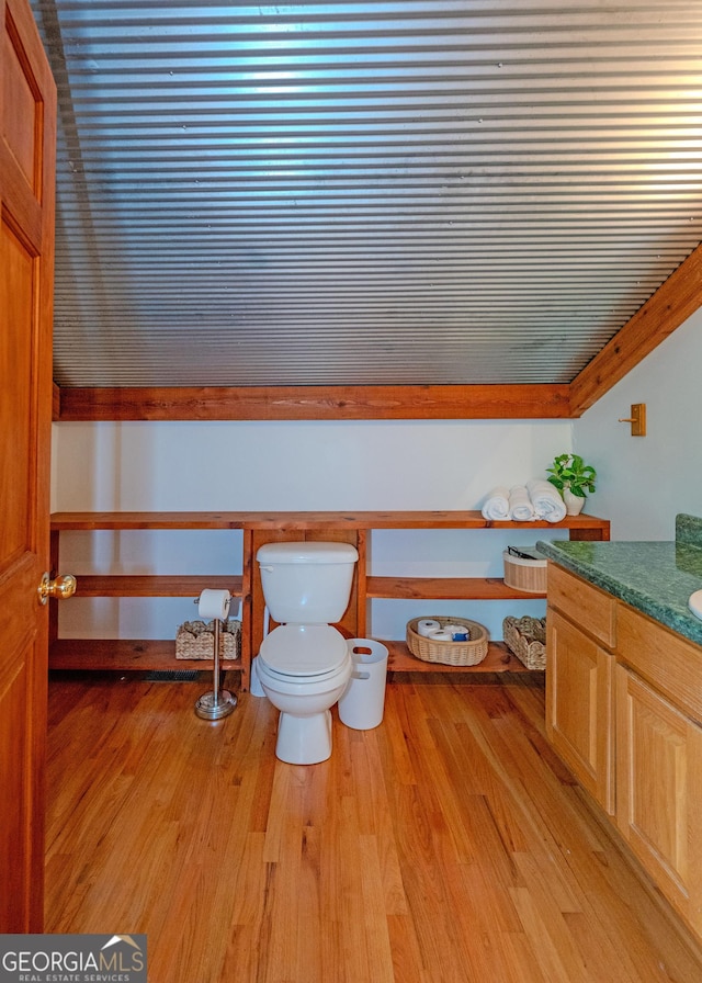 142 Hugh Dorsey Rd, Hartwell, GA 30643 - bathroom featuring toilet, wood finished floors, and vanity