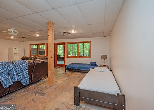 142 Hugh Dorsey Rd, Hartwell, GA 30643 - bedroom featuring a paneled ceiling, light stone finish floors, and recessed lighting