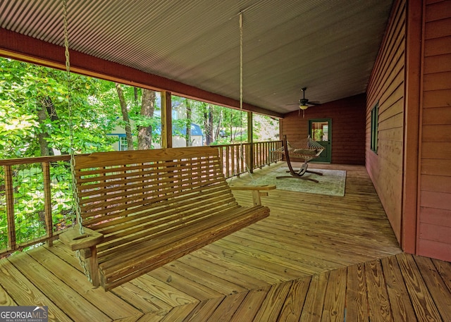 142 Hugh Dorsey Rd, Hartwell, GA 30643 - deck featuring ceiling fan