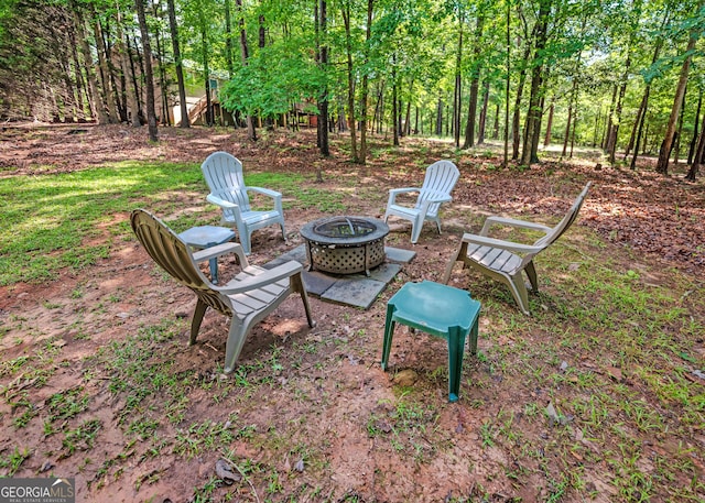 142 Hugh Dorsey Rd, Hartwell, GA 30643 - view of yard featuring a fire pit