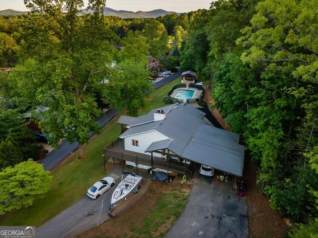 138 Mccombs Dr Unit 7, Blairsville, GA 30512 - drone / aerial view of a heavily wooded area and a mountain backdrop