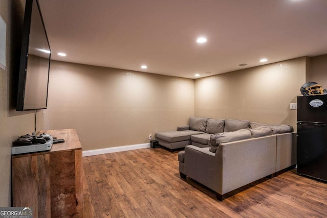 138 Mccombs Dr Unit 7, Blairsville, GA 30512 - living room featuring wood finished floors, baseboards, and recessed lighting