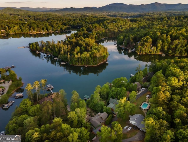 138 Mccombs Dr Unit 7, Blairsville, GA 30512 - aerial view of property's location featuring a heavily wooded area and a water and mountain view