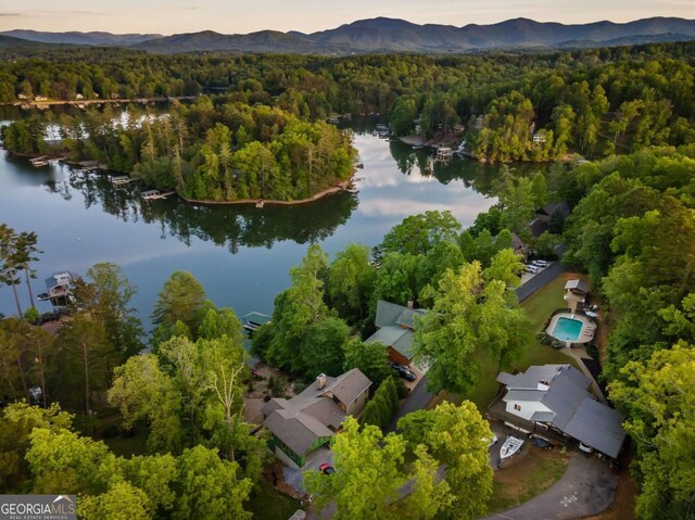 138 Mccombs Dr Unit 7, Blairsville, GA 30512 - aerial view at dusk of a view of trees and a water and mountain view