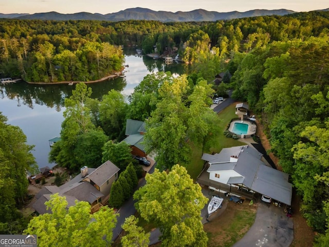 138 Mccombs Dr Unit 7, Blairsville, GA 30512 - aerial view at dusk of a wooded view and a water and mountain view