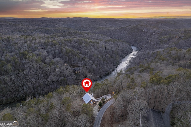 626 Palisade Dr, Ellijay, GA 30540 - aerial view at dusk of a view of trees and a mountain view