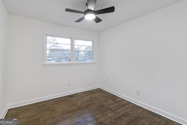 3215 Pennignton Cir, Atlanta, GA 30354 - empty room featuring dark wood-style floors, baseboards, and ceiling fan