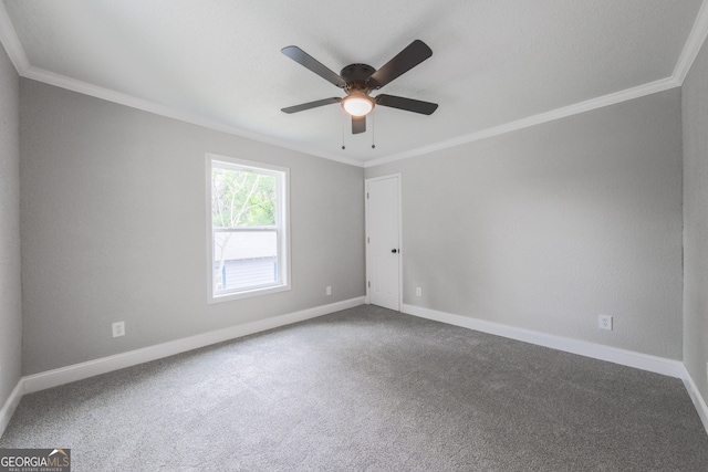 11 Cloverhurst Dr, Toccoa, GA 30577 - carpeted spare room featuring ornamental molding, baseboards, and ceiling fan