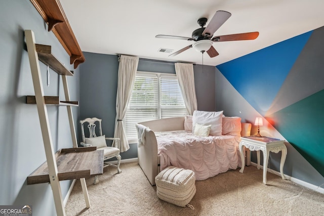 840 Yosemite Dr, Suwanee, GA 30024 - carpeted bedroom featuring baseboards and a ceiling fan