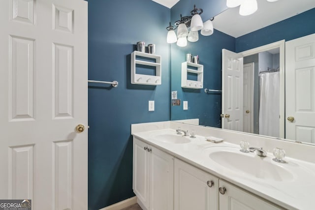 840 Yosemite Dr, Suwanee, GA 30024 - full bath with double vanity and baseboards