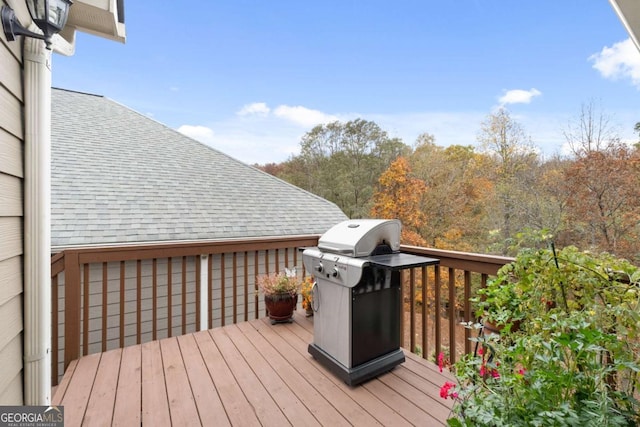 deck featuring area for grilling