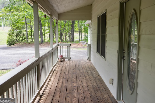 deck with a porch
