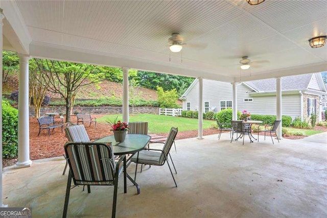 226 Hames Rd Unit 335, Woodstock, GA 30188 - view of patio / terrace featuring outdoor dining space and a ceiling fan