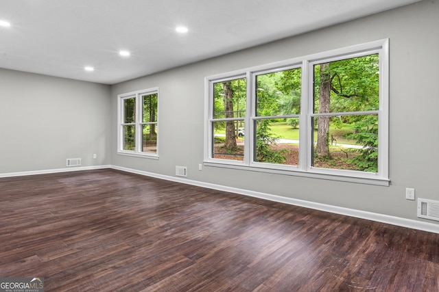 310 Weatherly Woods Dr, Winterville, GA 30683 - unfurnished room with recessed lighting, baseboards, and dark wood-type flooring