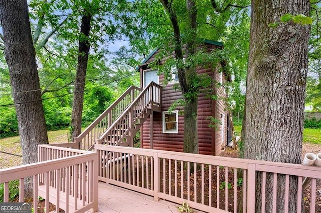 2828 Cloverhurst, Atlanta, GA 30344 - wooden terrace with stairs
