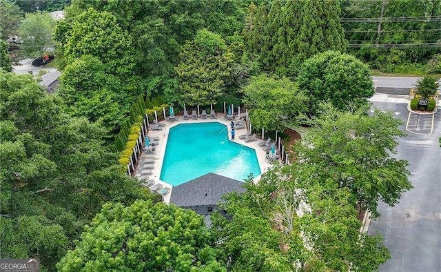 1135 Kilmington Ct, Alpharetta, GA 30009 - drone / aerial view of a pool