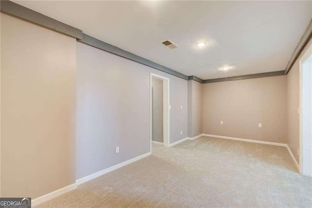 7933 Heathmore Dr, Fairburn, GA 30213 - empty room with light colored carpet, baseboards, and recessed lighting