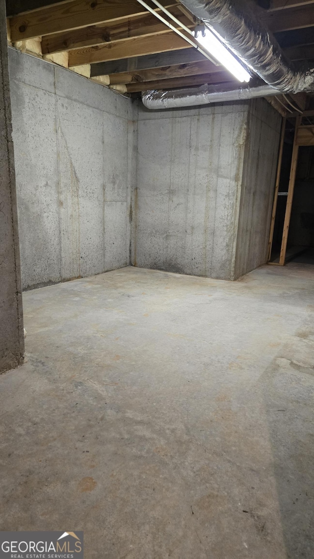 view of unfinished below grade area