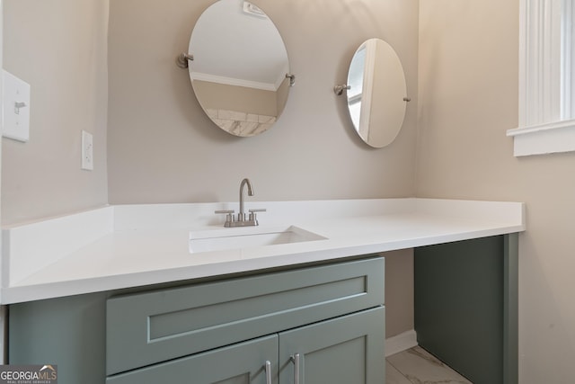 409 N Jefferson Ave, Eatonton, GA 31024 - bathroom featuring vanity and marble finish floors