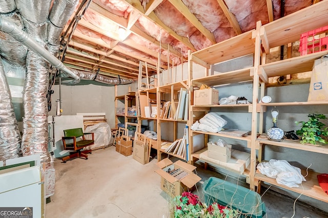 view of storage area