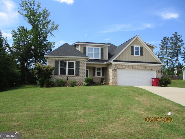 183 Piedmont Lake Dr Unit 152, Gray, GA 31032 - craftsman-style home with brick siding, concrete driveway, an attached garage, board and batten siding, and a shingled roof