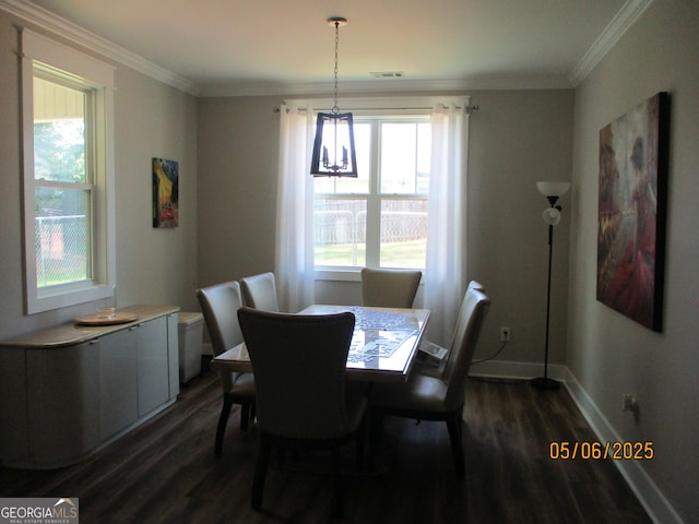 183 Piedmont Lake Dr Unit 152, Gray, GA 31032 - dining area featuring dark wood finished floors, ornamental molding, and baseboards
