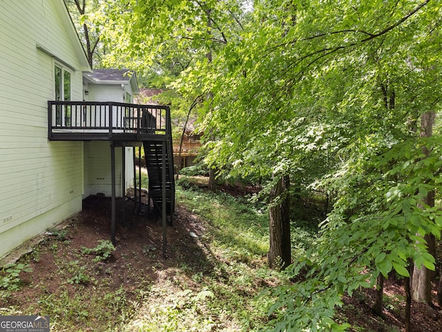 118 Greentree Pkwy, Macon, GA 31220 - view of yard with stairway and a wooden deck