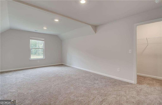 160 Cooper Cv W Lot 64, Fayetteville, GA 30215 - bonus room with vaulted ceiling, carpet, and recessed lighting