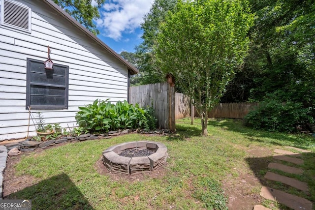 180 Cross St, Maysville, GA 30558 - view of yard featuring a fire pit