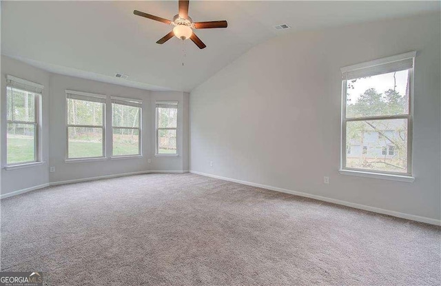 125 Cooper Cv W Lot 72, Fayetteville, GA 30215 - unfurnished room featuring vaulted ceiling, a ceiling fan, and carpet flooring