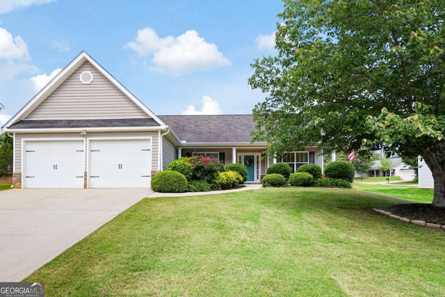 102 Autumn Brooke Trl, Dallas, GA 30157 - view of front of home featuring driveway, a front yard, and an attached garage
