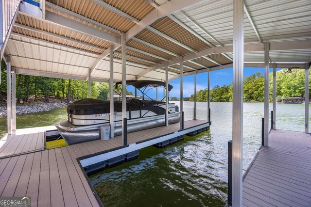 3182 Deepwater Dr, Gainesville, GA 30506 - dock featuring boat lift and a water view