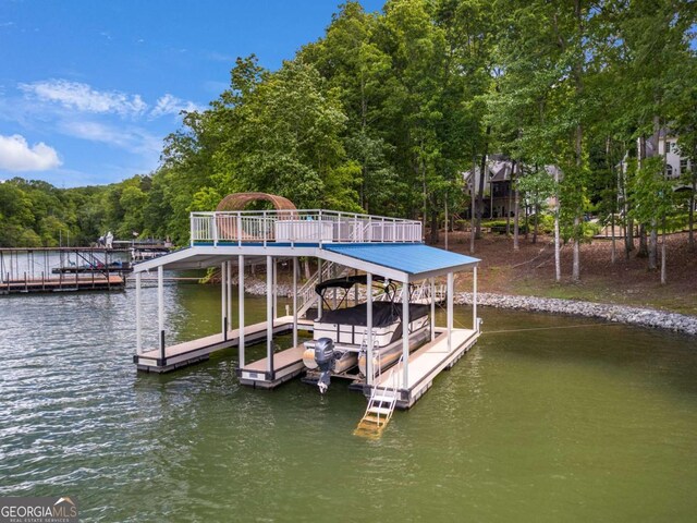 3182 Deepwater Dr, Gainesville, GA 30506 - dock area featuring a water view and boat lift
