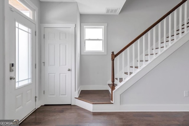2342 Terrace View Cir SW, Atlanta, GA 30315 - foyer featuring stairway, wood finished floors, and plenty of natural light