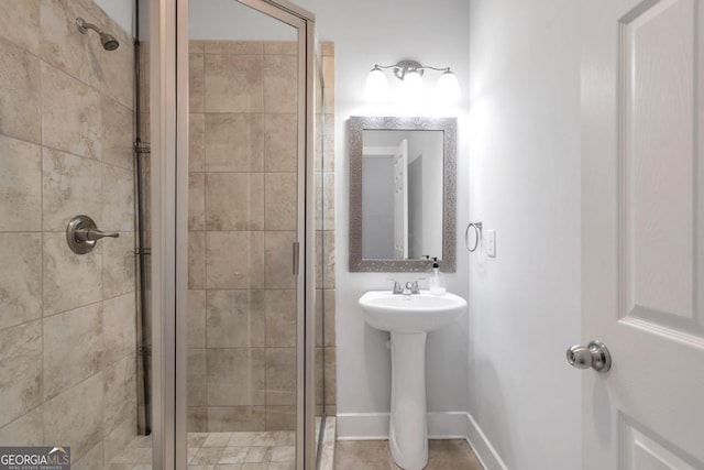 2342 Terrace View Cir SW, Atlanta, GA 30315 - full bath with a stall shower, a sink, and baseboards