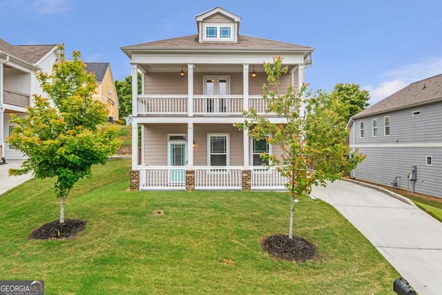 2342 Terrace View Cir SW, Atlanta, GA 30315 - view of front facade featuring a porch, a balcony, and a front yard
