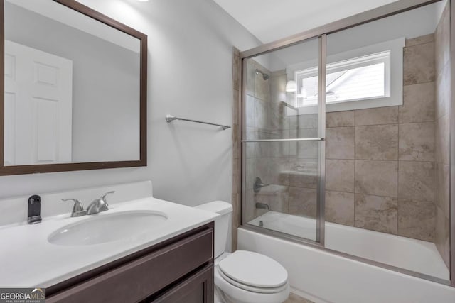 2342 Terrace View Cir SW, Atlanta, GA 30315 - bathroom with vanity, toilet, and combined bath / shower with glass door