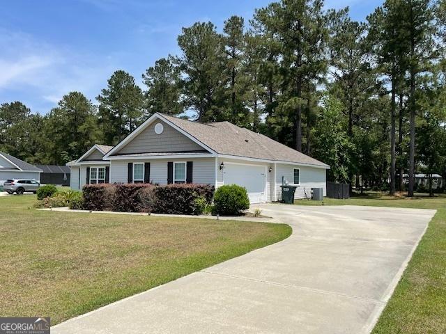 171 Stonebrook Way, Statesboro, GA 30458 - ranch-style house with driveway, a front yard, and an attached garage