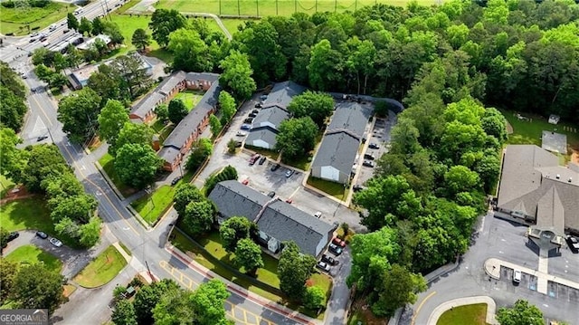 aerial view of property's location featuring nearby suburban area
