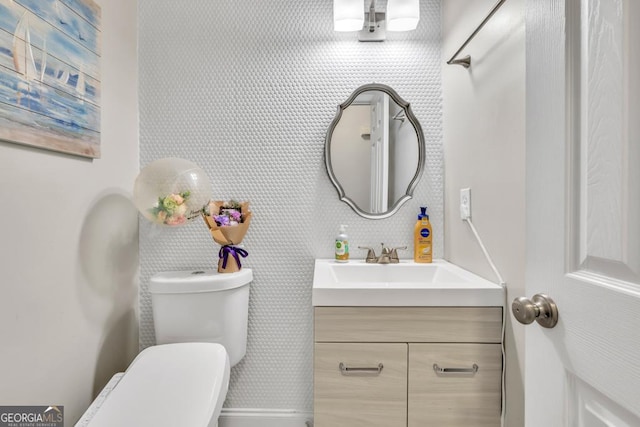 1500 Highland Farm Dr, Suwanee, GA 30024 - half bathroom with vanity and toilet
