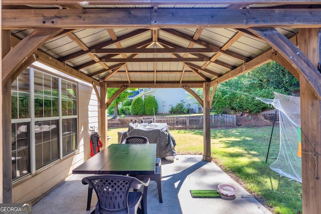 1500 Highland Farm Dr, Suwanee, GA 30024 - view of patio / terrace featuring outdoor dining space and a gazebo