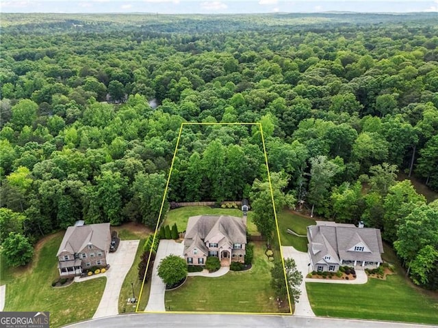 7493 Elderberry Dr, Douglasville, GA 30135 - view of property location featuring a forest and property parcel outlined