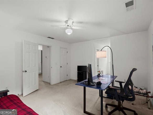 2458 Zachary Woods Dr, Marietta, GA 30064 - office space featuring light carpet, ceiling fan, and baseboards