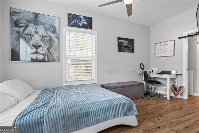 1174 Princess Ave SW, Atlanta, GA 30310 - bedroom with wood finished floors, a ceiling fan, and an office area