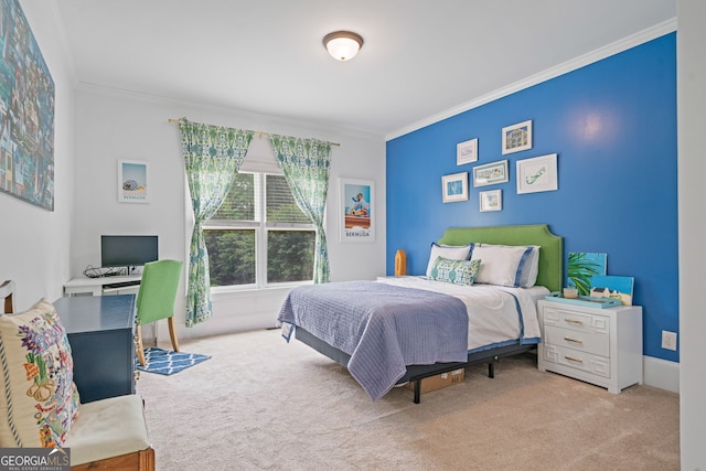 100 Braxton Way, Roswell, GA 30075 - bedroom with ornamental molding, carpet floors, and a desk