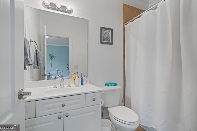 100 Braxton Way, Roswell, GA 30075 - full bath featuring vanity, toilet, and a shower with shower curtain